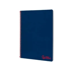 CUADERNO ESPIRAL LIDERPAPEL A4 WONDER TAPA PLASTICO 80H 90GR PAUTA ESTRECHA 2,5MM CON MARGEN COLOR AZUL MARINO