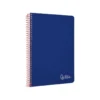 CUADERNO ESPIRAL LIDERPAPEL DIN A5 WITTY TAPA DURA 80H 90GR CUADRO 4MM CON MARGEN COLOR AZUL MARINO