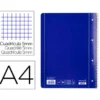 Cuaderno espiral liderpapel a4 micro serie azul tapa blanda 80h 80 gr cuadro5mm con margen 4 taladros color azul