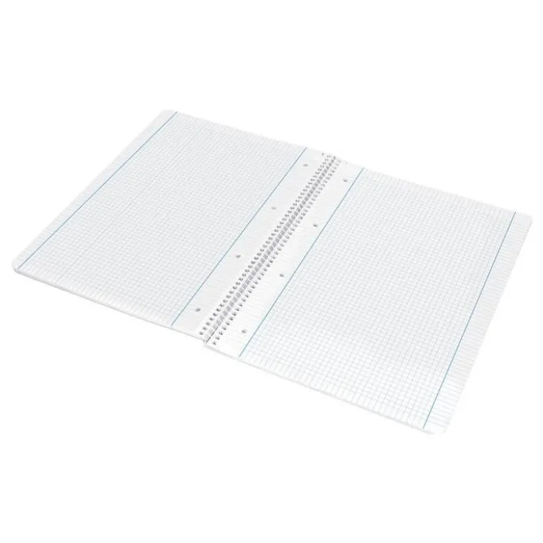 Cuaderno espiral liderpapel a4 micro serie azul tapa blanda 80h 80 gr cuadro5mm con margen 4 taladros color azul