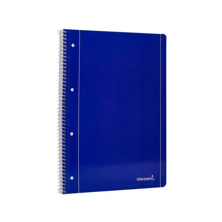 Cuaderno espiral liderpapel a4 micro serie azul tapa blanda 80h 80 gr cuadro5mm con margen 4 taladros color azul