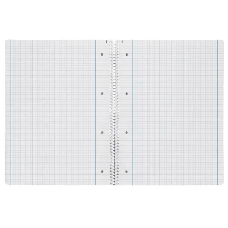 Cuaderno espiral liderpapel a4 micro serie azul tapa blanda 80h 80 gr cuadro5mm con margen 4 taladros color azul