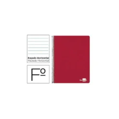 Cuaderno Espiral Liderpapel Write Tamaño Folio 80 hojas Rayado Horizontal de Color Rojo