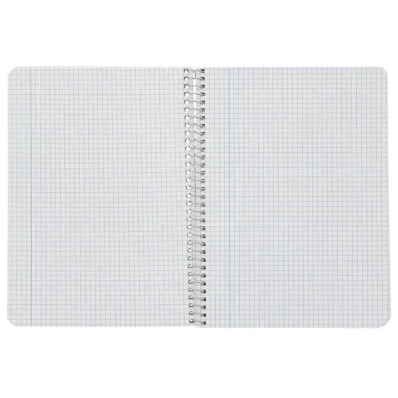 CUADERNO ESPIRAL LIDERPAPEL DIN A5 WITTY TAPA DURA 80H 90GR CUADRO 4MM CON MARGEN COLOR AMARILLO