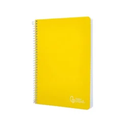 CUADERNO ESPIRAL LIDERPAPEL DIN A5 WITTY TAPA DURA 80H 90GR CUADRO 4MM CON MARGEN COLOR AMARILLO