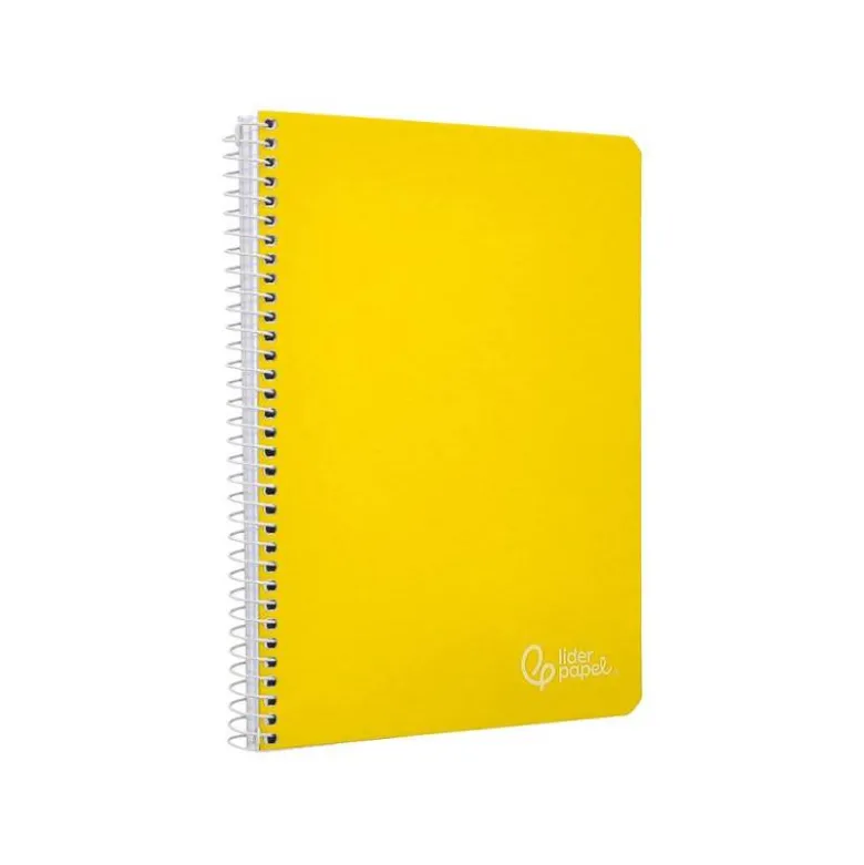 CUADERNO ESPIRAL LIDERPAPEL DIN A5 WITTY TAPA DURA 80H 90GR CUADRO 4MM CON MARGEN COLOR AMARILLO