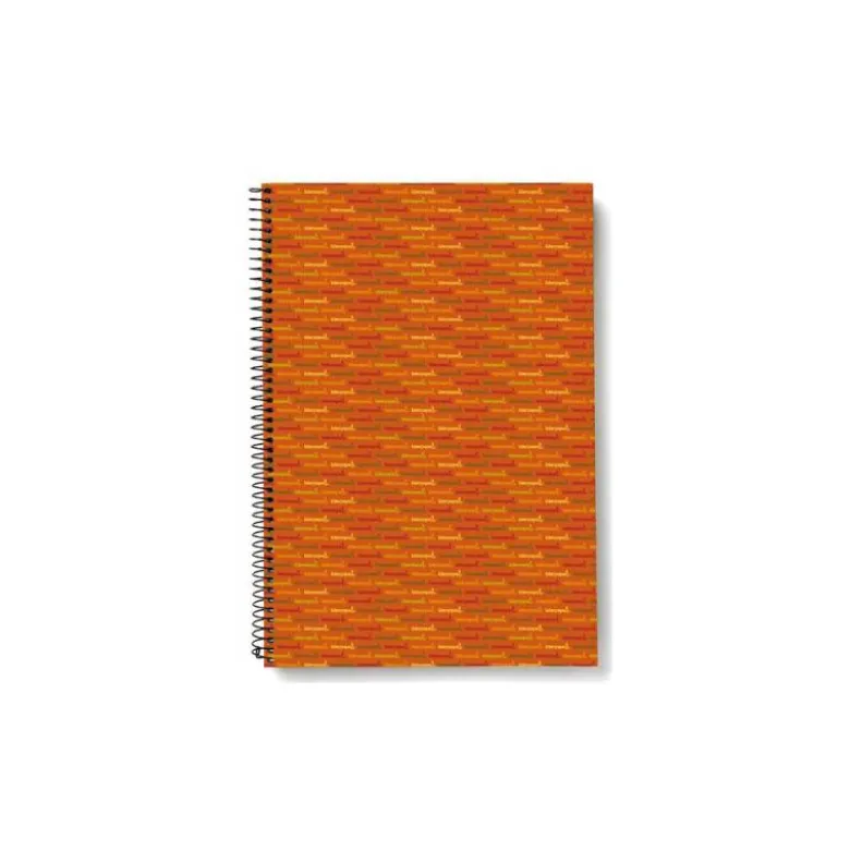CUADERNO ESPIRAL LIDERPAPEL CUARTO MULTILIDER TAPA FORRADA 80H 80 GR CUADRO 4MM CON MARGEN NARANJA