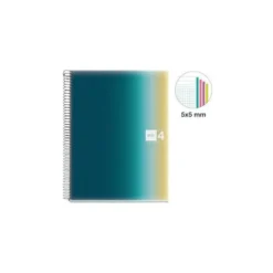 CUADERNO ESPIRAL MIQUELRIUS DIN A4 120 HOJAS 70 GR CUADRO 5 MM TAPA POLIPROPILENO AURORA ICELAND