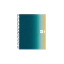 CUADERNO ESPIRAL MIQUELRIUS DIN A4 120 HOJAS 70 GR CUADRO 5 MM TAPA POLIPROPILENO AURORA ICELAND