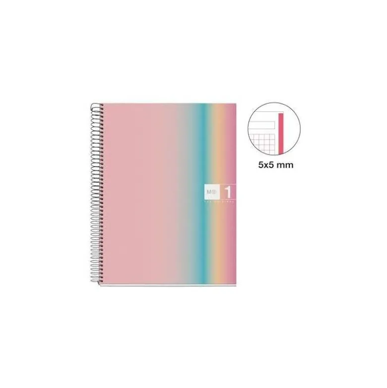 CUADERNO ESPIRAL MIQUELRIUS DIN A4 80 HOJAS 90 GR CUADRO 5 MM TAPA FORRADA AURORA WEST
