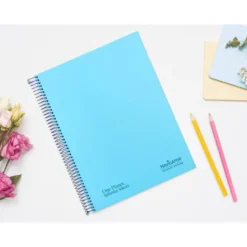 CUADERNO ESPIRAL NAVIGATOR A4 TAPA DURA 80H 80GR CUADRO 4MM CON MARGEN AZUL CLARO