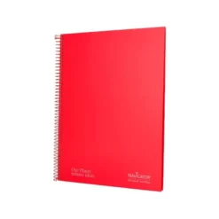 CUADERNO ESPIRAL NAVIGATOR A4 TAPA DURA 80H 80GR CUADRO 4MM CON MARGEN ROJO