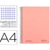 CUADERNO ESPIRAL NAVIGATOR DIN A4 MICRO TAPA FORRADA 120H 80GR CUADRO 5MM 5 BANDAS 4 TALADROS ROSA