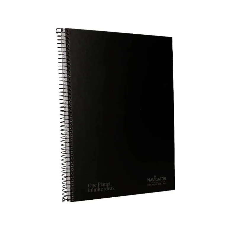 CUADERNO ESPIRAL NAVIGATOR A4 TAPA DURA 80H 80GR CUADRO 4MM CON MARGEN NEGRO