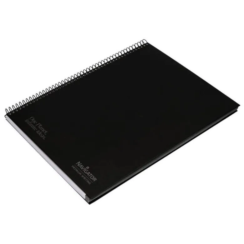 CUADERNO ESPIRAL NAVIGATOR A4 TAPA DURA 80H 80GR CUADRO 4MM CON MARGEN NEGRO
