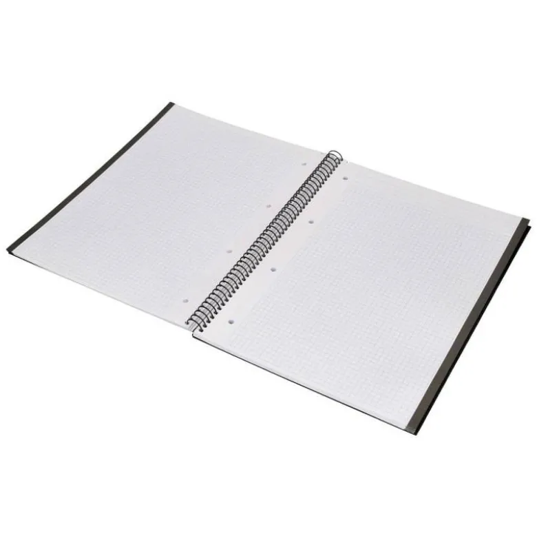 CUADERNO ESPIRAL NAVIGATOR A4 TAPA DURA 80H 80GR CUADRO 4MM CON MARGEN NEGRO