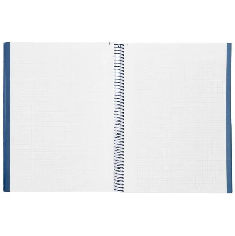 CUADERNO ESPIRAL NAVIGATOR A4 MICRO TAPA FORRADA 80H 80GR CUADRO 5MM UNA BANDA COLOR AZUL MARINO