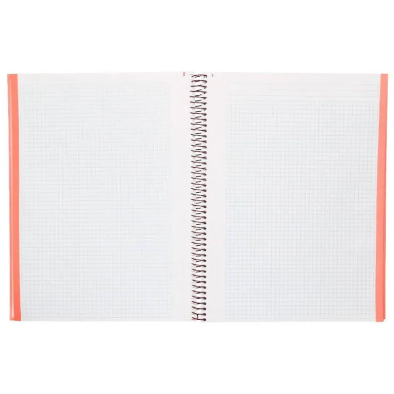CUADERNO ESPIRAL NAVIGATOR A4 MICRO TAPA FORRADA 80H 80GR CUADRO 5MM 1 BANDA COLOR CORAL