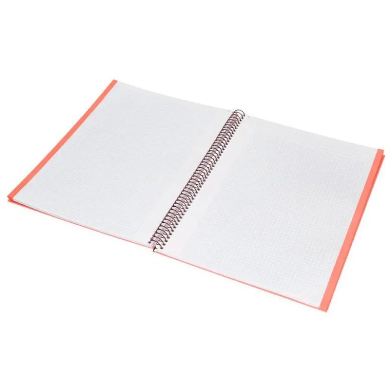 CUADERNO ESPIRAL NAVIGATOR A4 MICRO TAPA FORRADA 80H 80GR CUADRO 5MM 1 BANDA COLOR CORAL