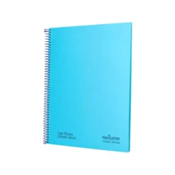 CUADERNO ESPIRAL NAVIGATOR A4 MICRO TAPA FORRADA 80H 80GR CUADRO 5 MM 1 BANDA COLOR CELESTE