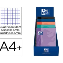 CUADERNO ESPIRAL OXFORD EUROPEANBOOK 1 SCHOOL TAPA PLASTICO DIN A4+ 80H CUADRO 5 MM EXP. SOBREMESA 25 UNIDADES