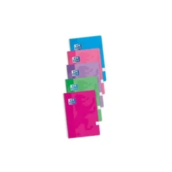 CUADERNO ESPIRAL OXFORD TAPA BLANDA FOLIO 80 HOJAS 90GR CUADRO 4 MM COLORES TENDENCIAS PACK DE 4+1