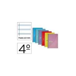 Cuaderno espiral papercop cuarto tapa plástico 80 hojas 90gr/m2 pauta 2,5mm con margen (NO SE PUEDE ELEGIR COLOR)