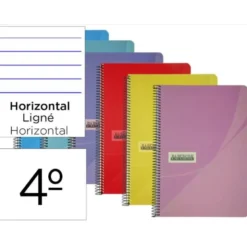 Cuaderno espiral papercop cuarto tapa plástico 80 hojas 90gr/m2 rayado horizontal con margen (NO SE PUEDE ELEGIR COLOR)
