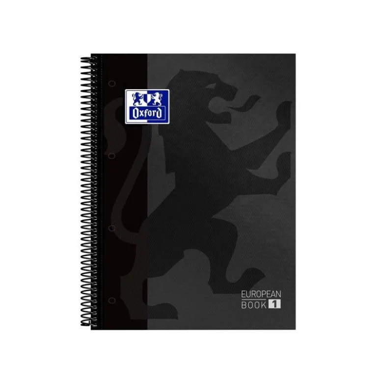 Cuaderno Oxford A4 Gris Tapa Extradura 80 hojas Cuadrícula 5 mm