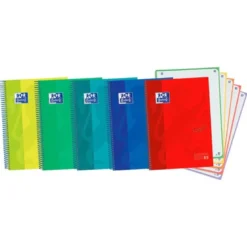 Cuaderno Oxford Ebook 5 A4+ Colores Surtidos 120 hojas Tapa Extradura Cuadricula 5 mm