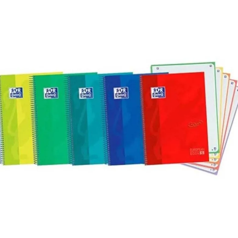 Cuaderno Oxford Ebook 5 A4+ Colores Surtidos 120 hojas Tapa Extradura Cuadricula 5 mm