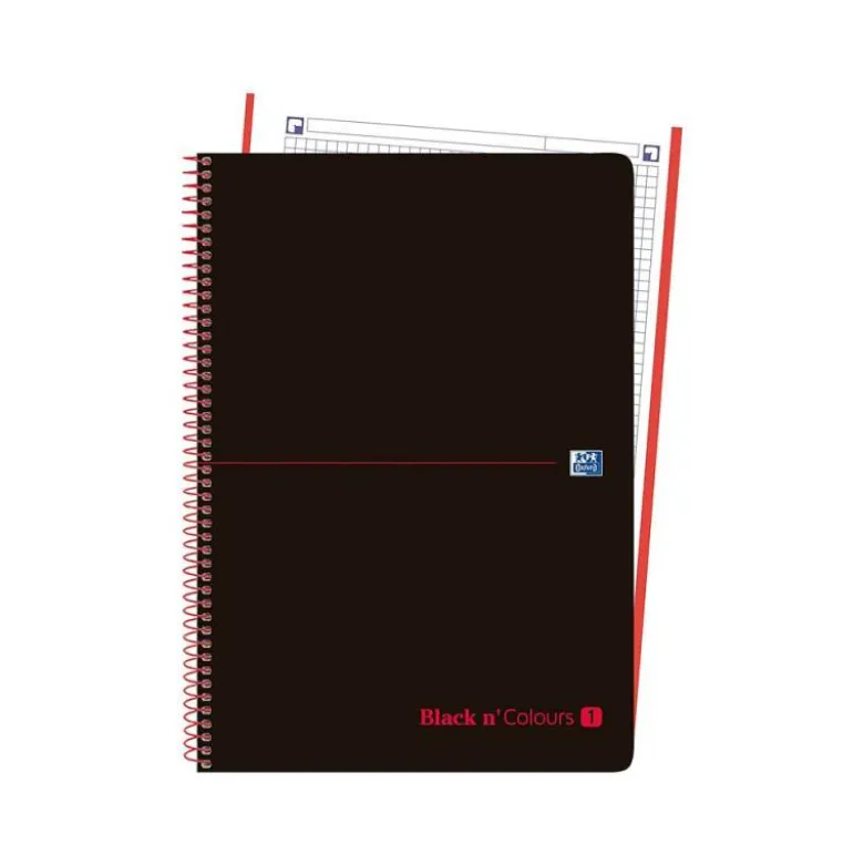 Cuaderno Oxford Ebook 1 DIN A4+ Negro y Rojo 80 hojas Tapa Plastico Rayado Horizontal