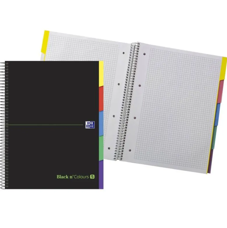 Cuaderno Oxford Ebook 5 DIN A4+ Negro y Verde 100 hojas Tapa Extradura Cuadricula 5 mm