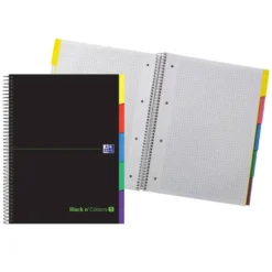Cuaderno Oxford Ebook 5 DIN A4+ Negro y Verde 100 hojas Tapa Extradura Cuadricula 5 mm