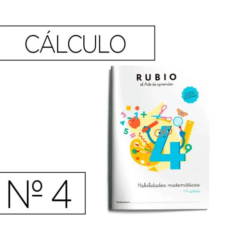 CUADERNO RUBIO HABILIDADES MATEMATICAS + 4 AÑOS