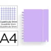 CUADERNO CARCHIVO INGENIOX FOAM A4 80H CUADRICULA MALVA PASTEL