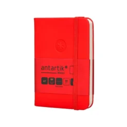 CUADERNO CON GOMILLA ANTARTIK NOTES TAPA DURA A7 HOJAS LISAS ROJO 80 HOJAS 80 GR FSC