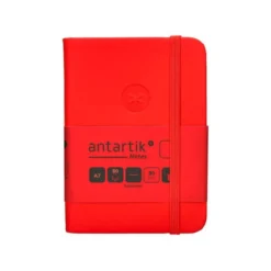 CUADERNO CON GOMILLA ANTARTIK NOTES TAPA DURA A7 HOJAS LISAS ROJO 80 HOJAS 80 GR FSC