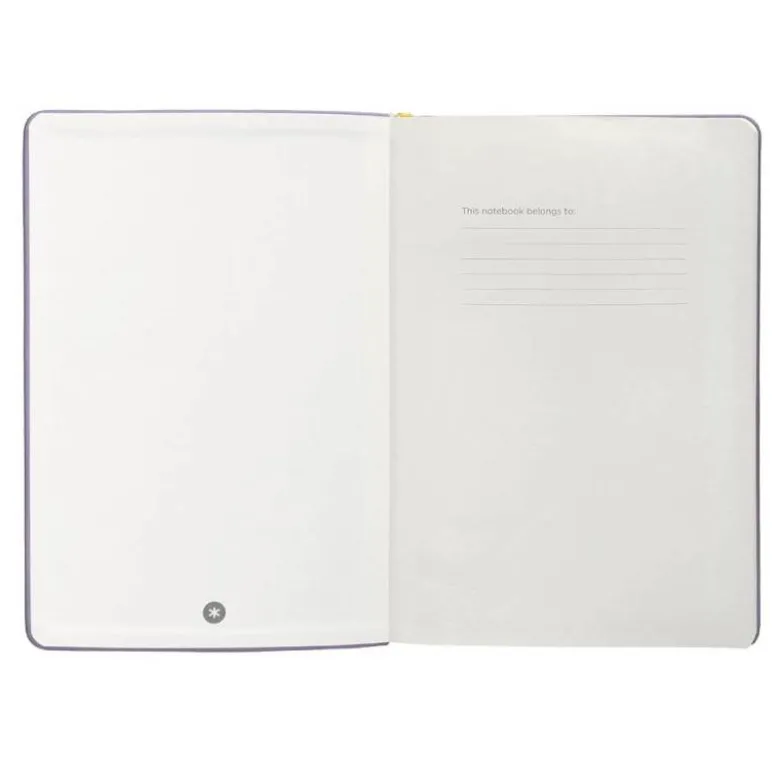 CUADERNO CON GOMILLA ANTARTIK NOTES TAPA DURA A5 HOJAS LISAS MORADO Y AMARILLO 100 HOJAS 80 GR FSC