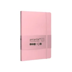 CUADERNO CON GOMILLA ANTARTIK NOTES TAPA BLANDA A5 HOJAS CUADRICULA ROSA PASTEL 80 HOJAS 80 GR FSC