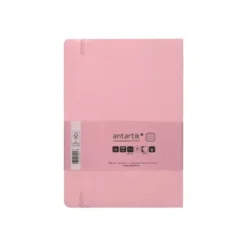 CUADERNO CON GOMILLA ANTARTIK NOTES TAPA BLANDA A5 HOJAS CUADRICULA ROSA PASTEL 80 HOJAS 80 GR FSC