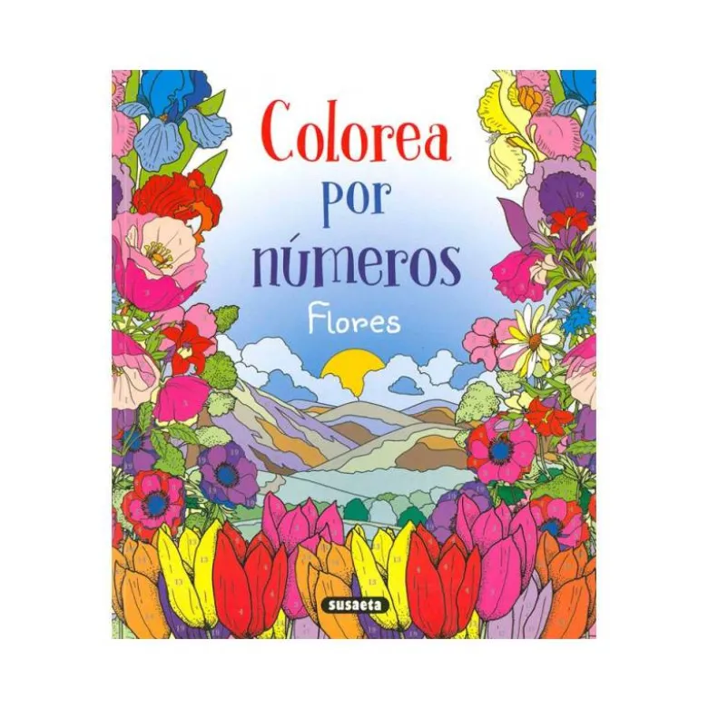 CUADERNO DE COLOREAR SUSAETA FLORES COLOREAR POR NUMEROS 64 PAGINAS 21,5X25 CM