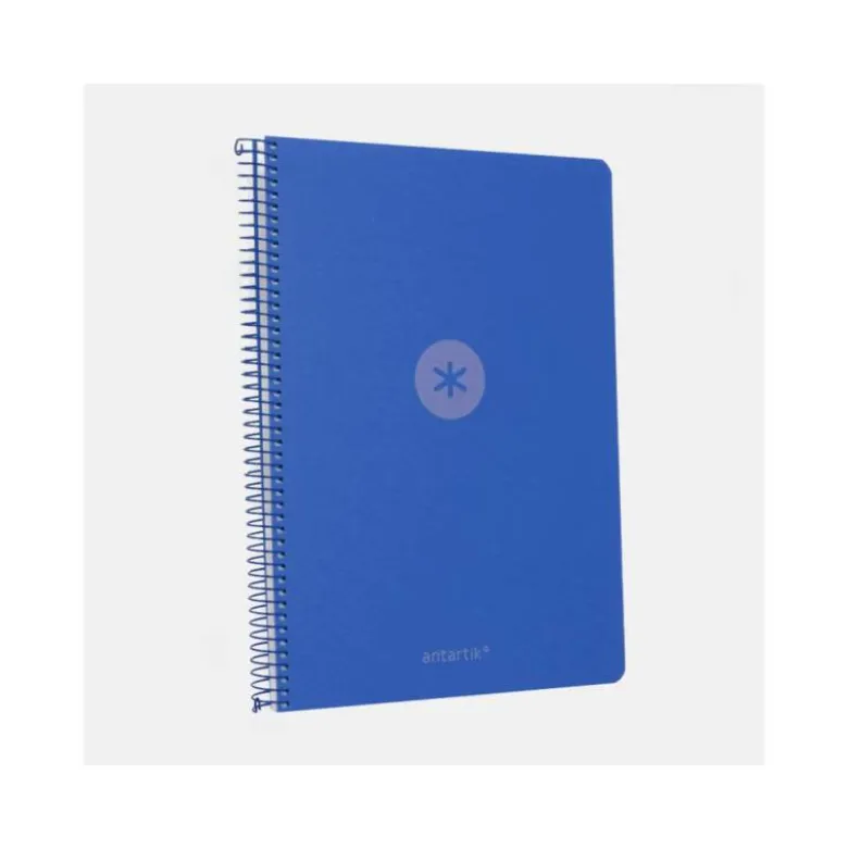 CUADERNO ESPIRAL ANTARTIK A4 TAPA FOAM 80H 90GR CUADRO 4MM CON MARGEN COLOR AZUL