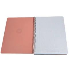CUADERNO ESPIRAL ANTARTIK A4 TAPA FOAM 80H 90GR CUADRO 4MM CON MARGEN COLOR CORAL