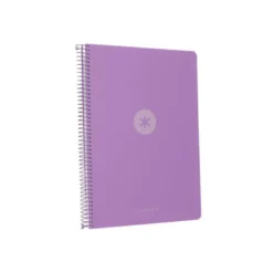 CUADERNO ESPIRAL ANTARTIK A4 TAPA FOAM 80H 90GR CUADRO 4MM CON MARGEN COLOR LAVANDA