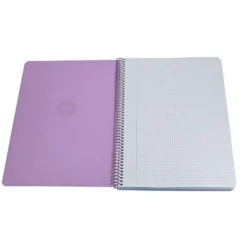 CUADERNO ESPIRAL ANTARTIK A4 TAPA FOAM 80H 90GR CUADRO 4MM CON MARGEN COLOR LAVANDA