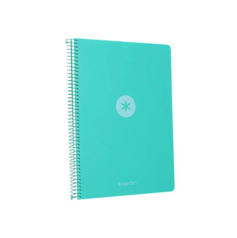 CUADERNO ESPIRAL ANTARTIK A4 TAPA FOAM 80H 90GR CUADRO 4MM CON MARGEN COLOR MENTA