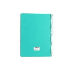 CUADERNO ESPIRAL ANTARTIK A4 TAPA FOAM 80H 90GR CUADRO 4MM CON MARGEN COLOR MENTA