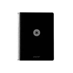 CUADERNO ESPIRAL ANTARTIK A4 TAPA FOAM 80H 90GR CUADRO 4MM CON MARGEN COLOR NEGRO