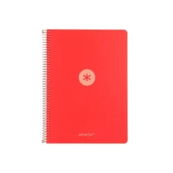 CUADERNO ESPIRAL ANTARTIK A4 TAPA FOAM 80H 90GR CUADRO 4MM CON MARGEN COLOR ROJO